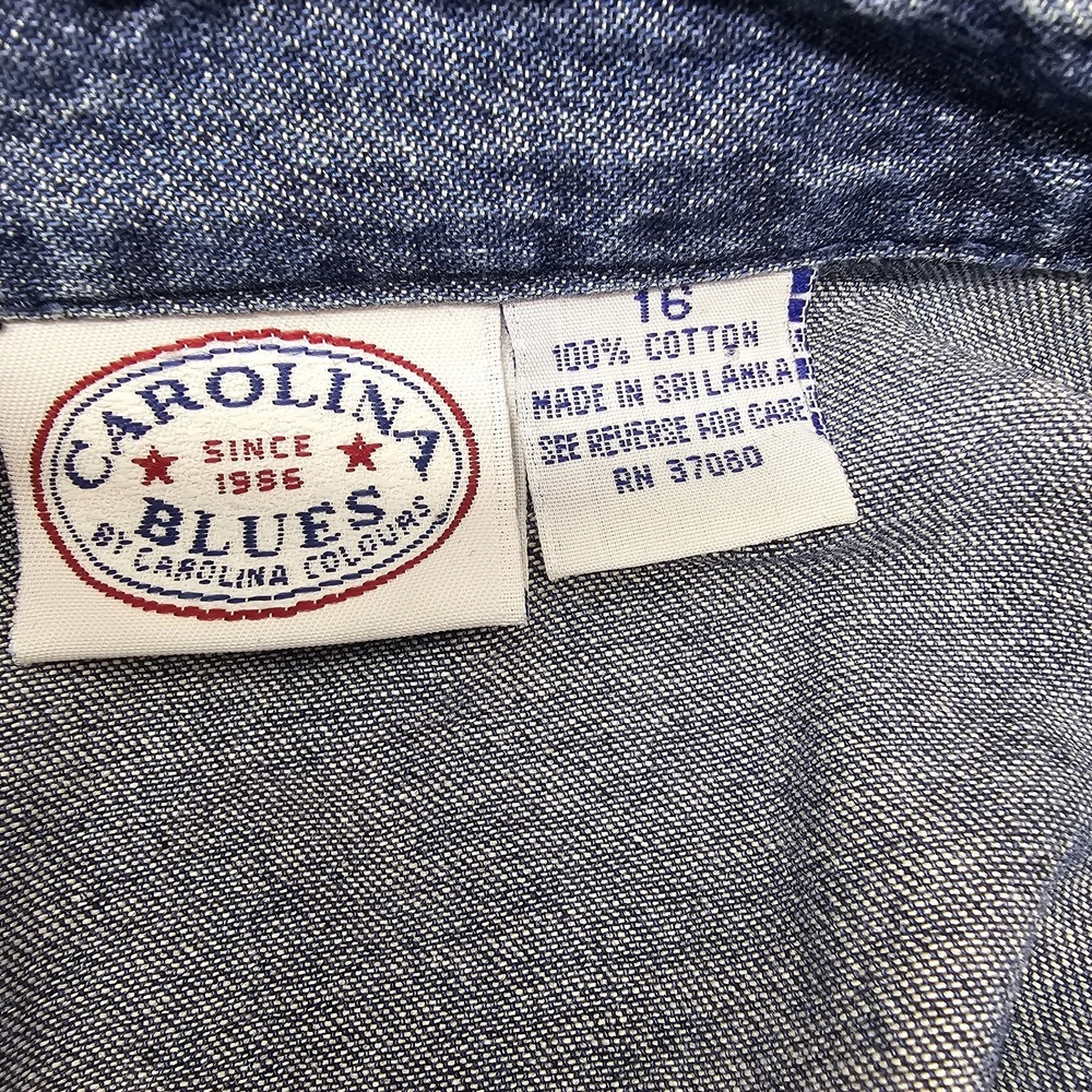 Carolina Blues Denim Womens 2 Pc Embroidered Maxi‎ Dress & Jacket Size 16 Cotton - Picture 10 of 12